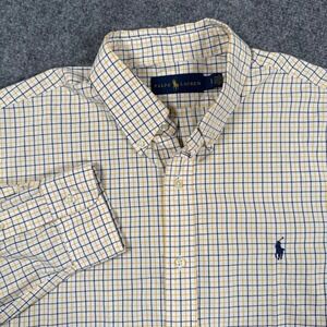 Polo Ralph Lauren XL Plaid Button Down‎ Shirt Classic Fit Long Sleeve Men's flaw
